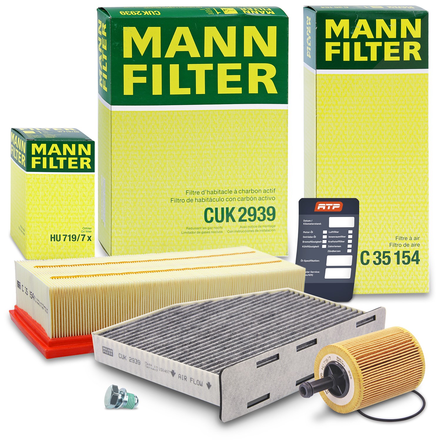 Mann-filter Inspektionspaket Filtersatz SET A [Hersteller-Nr. 10491250] für Skoda, Seat, VW, Audi