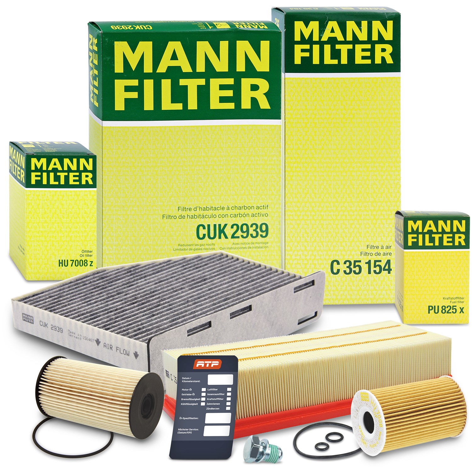 Mann-filter Inspektionspaket Filtersatz SET B [Hersteller-Nr. 10491737] für Seat, Skoda, VW, Audi