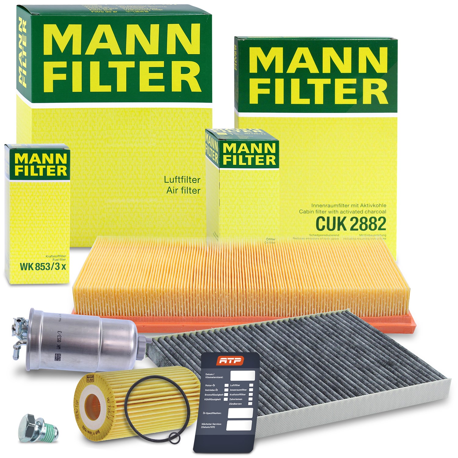 Mann-filter Inspektionspaket Filtersatz SET B [Hersteller-Nr. 10491740] für Audi, Seat, Skoda