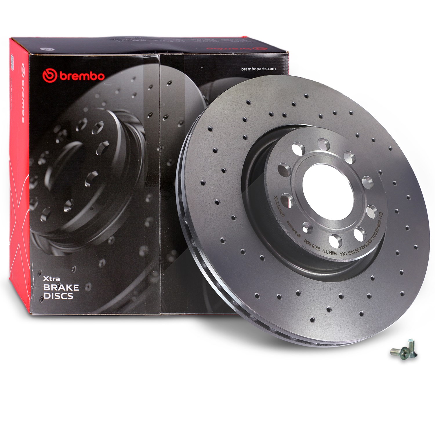 Brembo Bremsscheibe XTRA belüftet vorne [Hersteller-Nr. 09.9772.1X] für VW, Seat, Skoda, Audi, Cupra