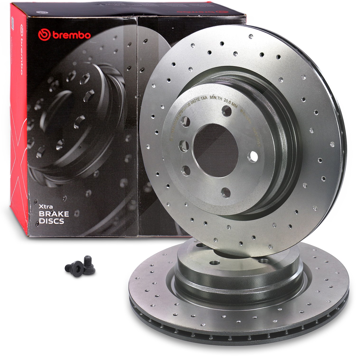 Brembo 2x Bremsscheibe gelocht belüftet hinten [Hersteller-Nr. 40483267] für BMW