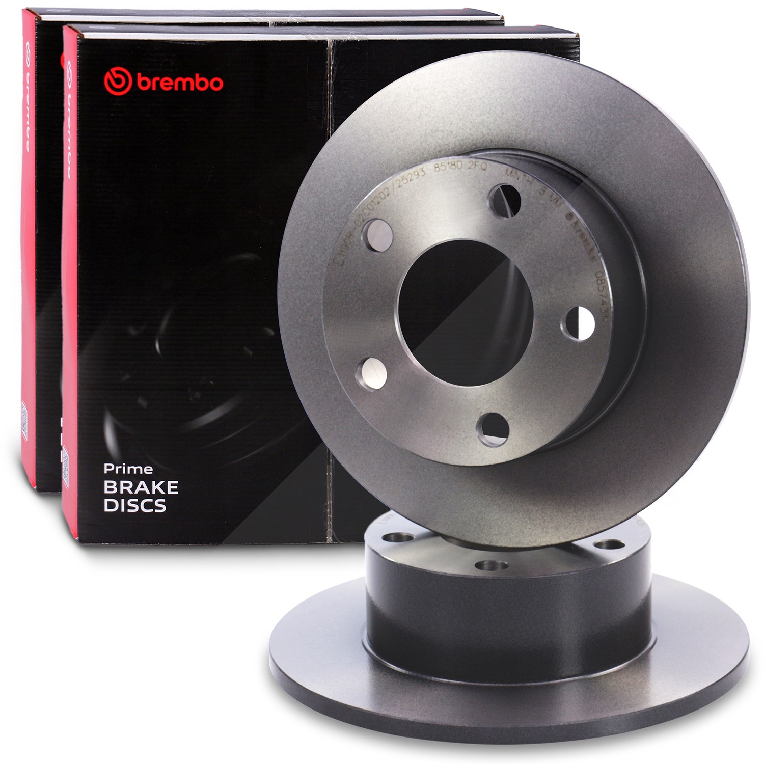 Brembo 2x Bremsscheibe Coated Disc Hinten Voll [Hersteller-Nr. 08.5743.11] für Audi, Skoda, VW