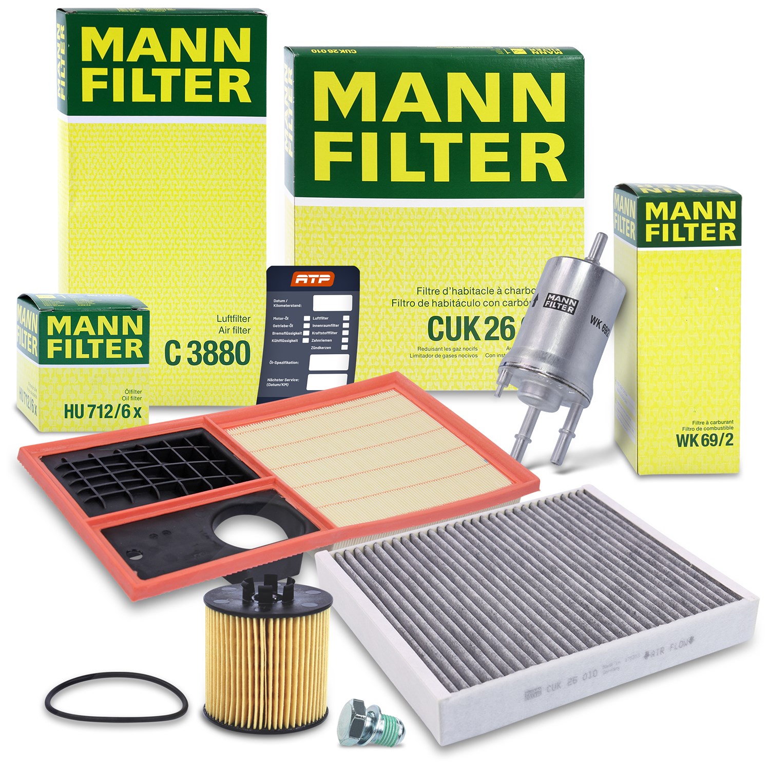 Mann-filter Inspektionspaket Filtersatz SET B [Hersteller-Nr. 10491934] für Seat, Skoda