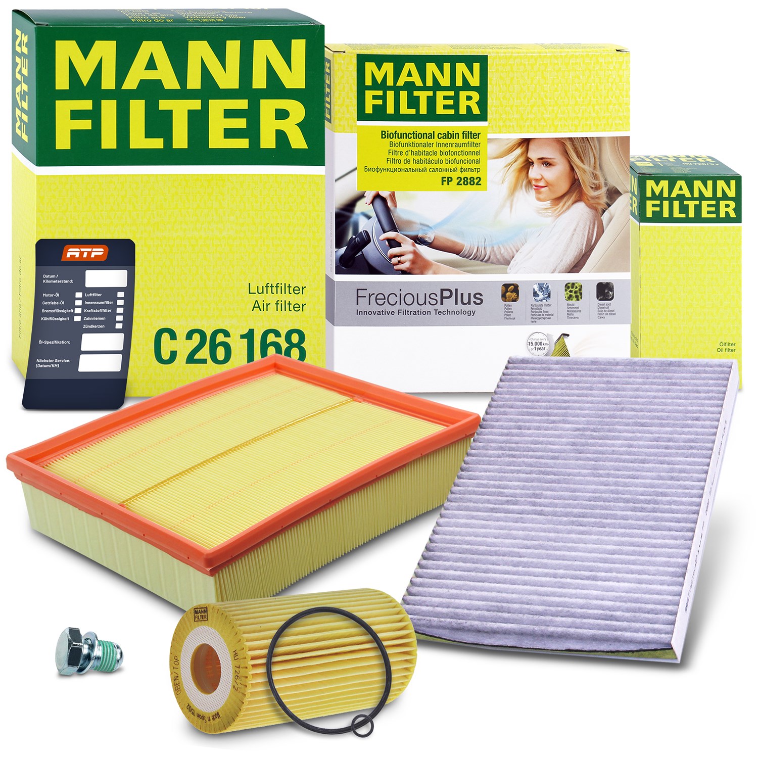 Mann-filter Inspektionspaket Filtersatz SET A [Hersteller-Nr. 10491961] für VW, Skoda