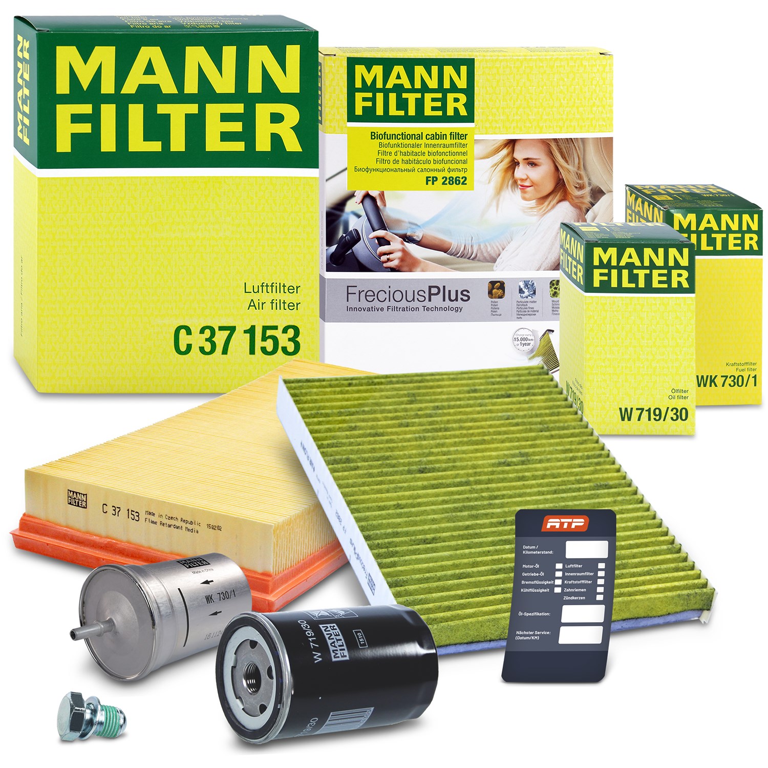 Mann-filter Inspektionspaket Filtersatz SET B [Hersteller-Nr. 10491963] für VW, Skoda, Audi