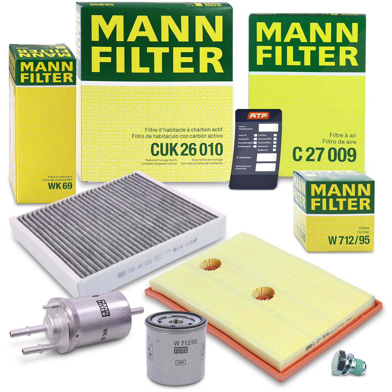 Mann-filter Inspektionspaket Filtersatz SET B [Hersteller-Nr. 10492173] für Seat, VW, Audi