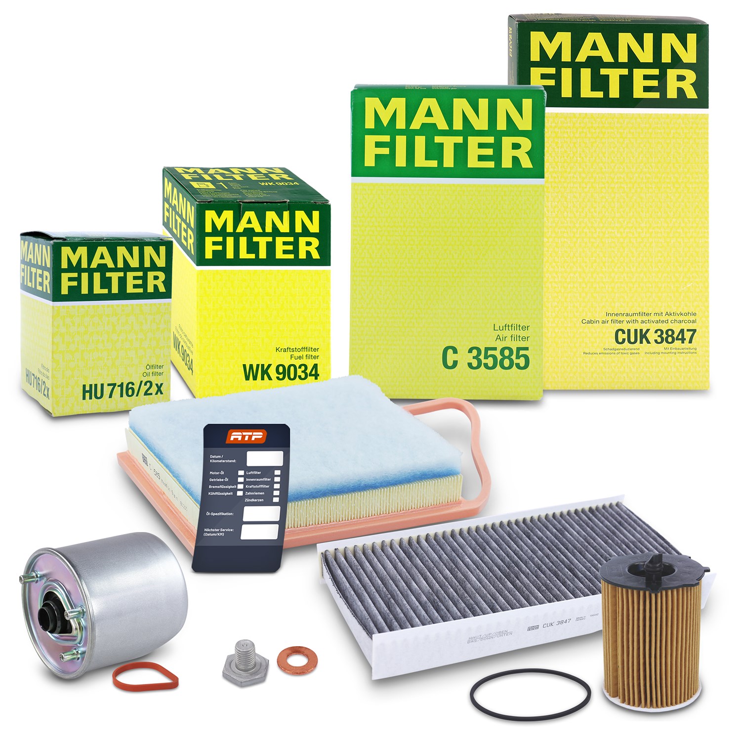 Mann-filter Inspektionspaket Filtersatz SET B [Hersteller-Nr. 10492195] für Peugeot, Fiat, Citroën, Toyota