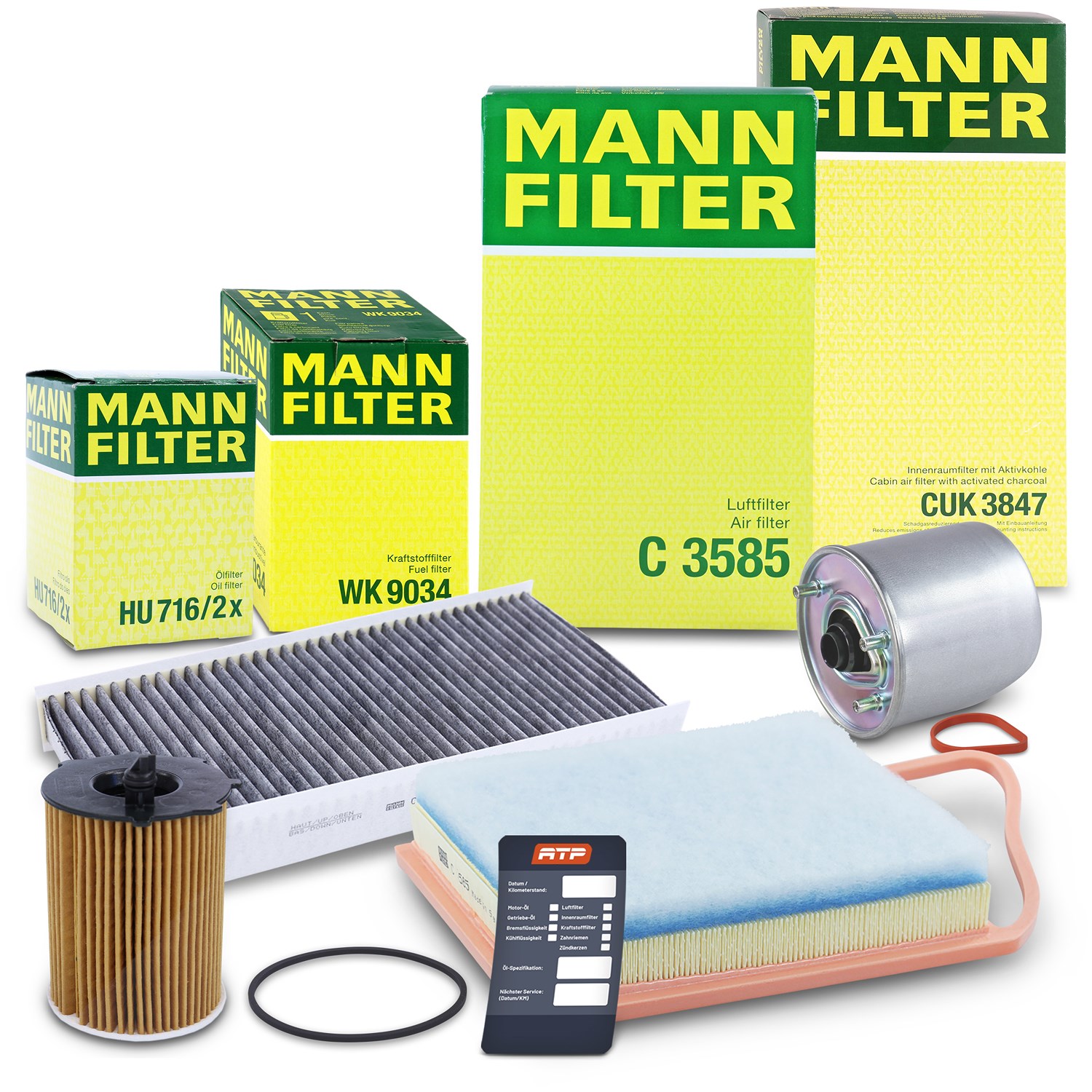 Mann-filter Inspektionspaket Filtersatz SET B [Hersteller-Nr. 10492199] für Fiat, Peugeot, Citroën, Toyota