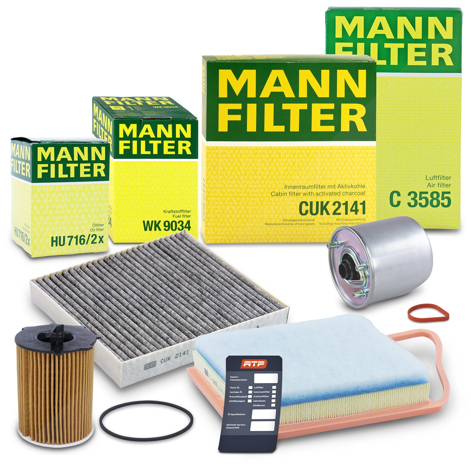 Mann-filter Inspektionspaket Filtersatz SET B [Hersteller-Nr. 10492200] für Peugeot, Mitsubishi, Citroën