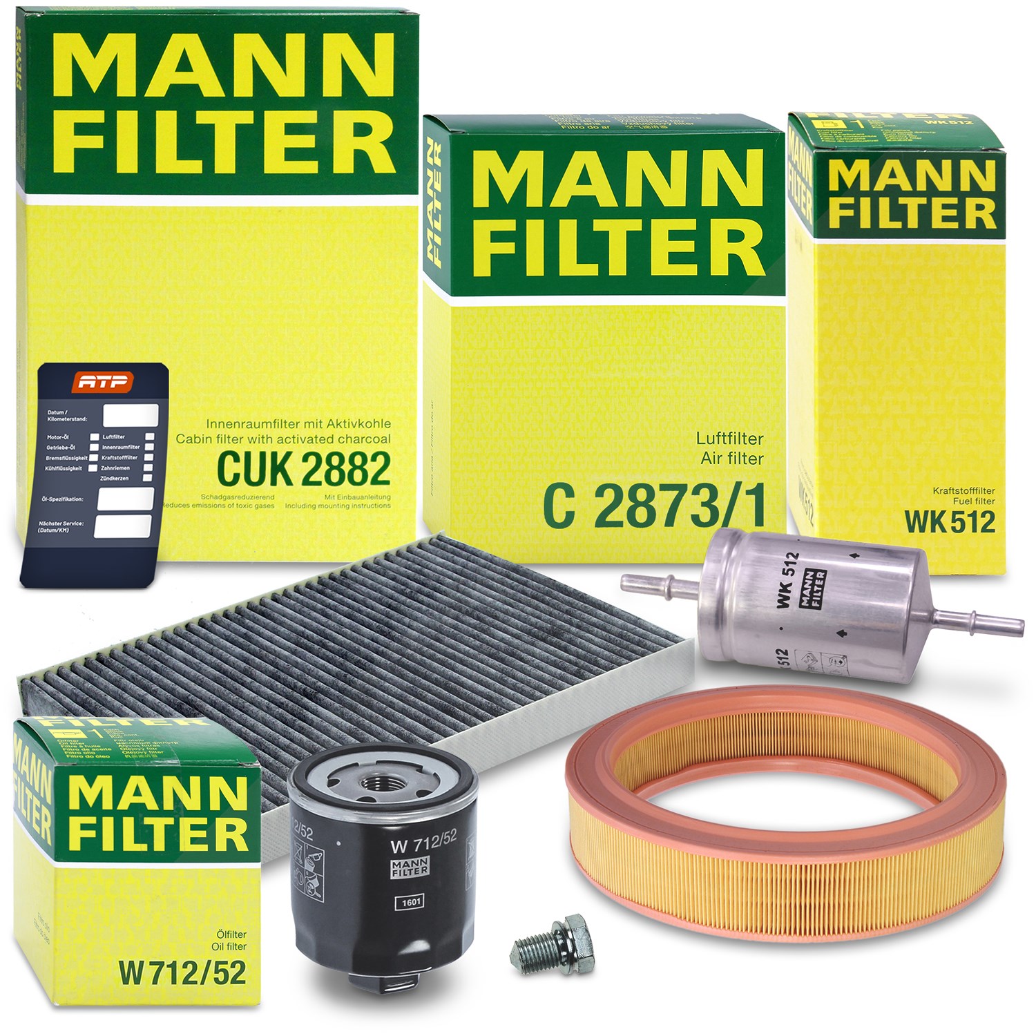Mann-filter Inspektionspaket Filtersatz SET B [Hersteller-Nr. 10492203] für VW, Seat