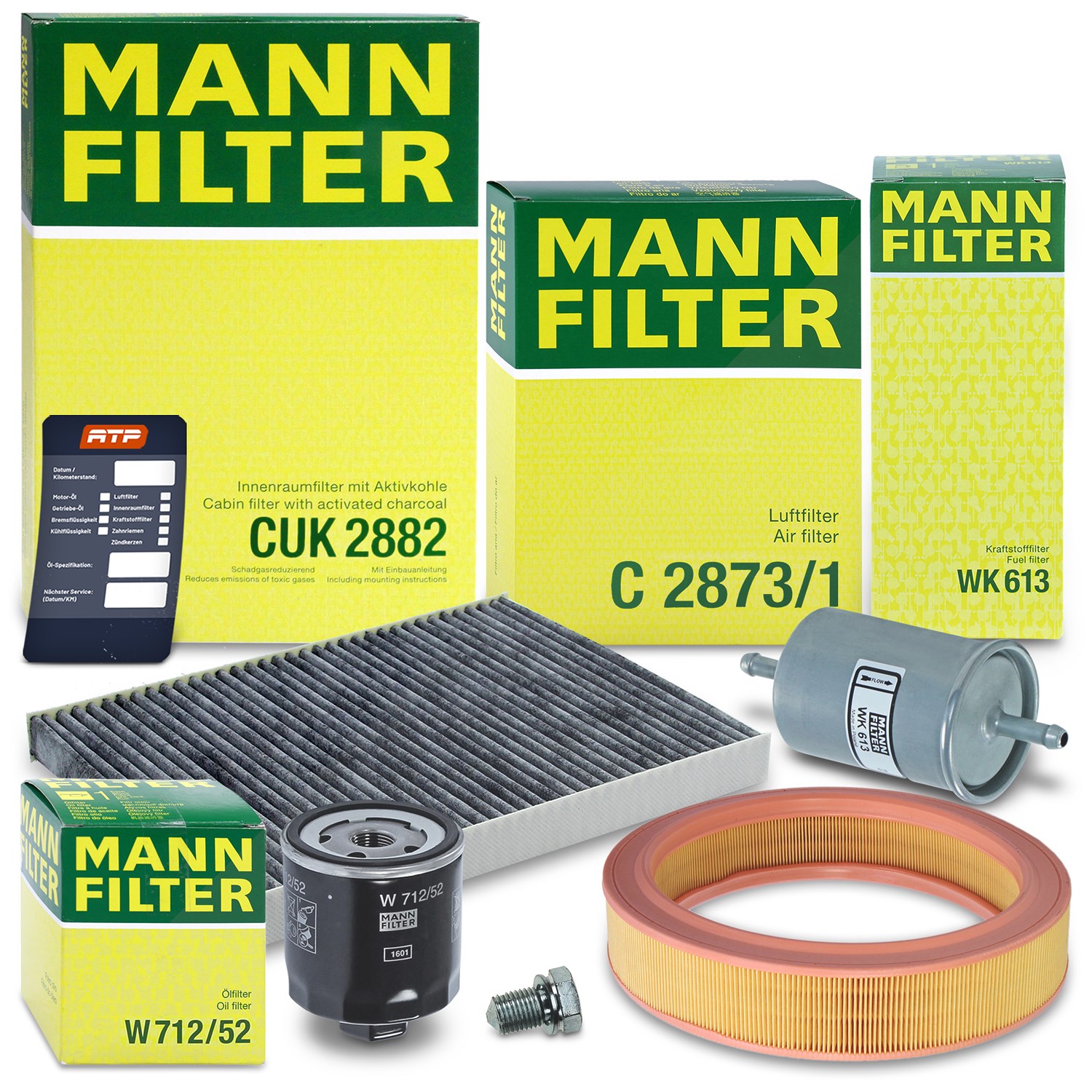 Mann-filter Inspektionspaket Filtersatz SET B [Hersteller-Nr. 10492204] für VW, Seat