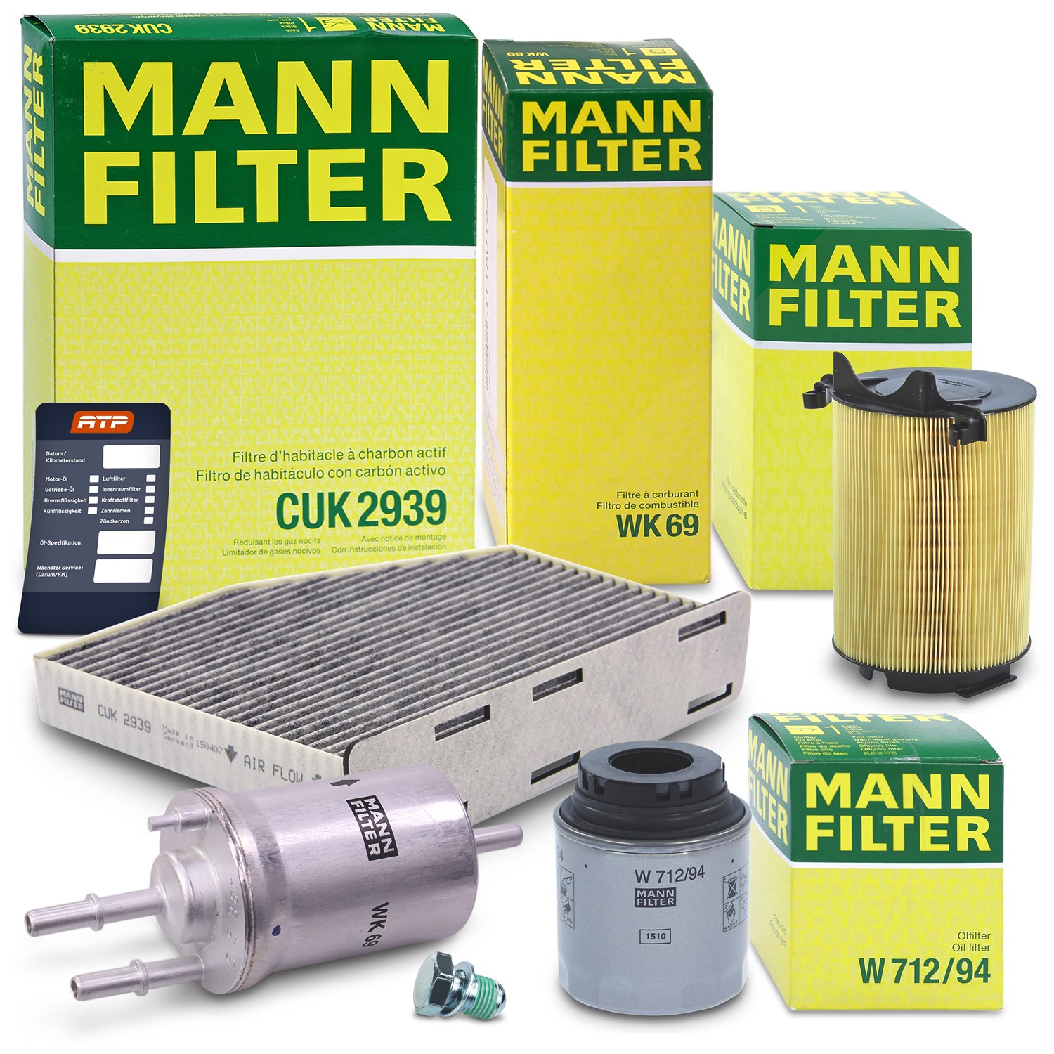 Mann-filter Inspektionspaket Filtersatz SET B [Hersteller-Nr. 10492175] für Seat, VW, Skoda, Audi