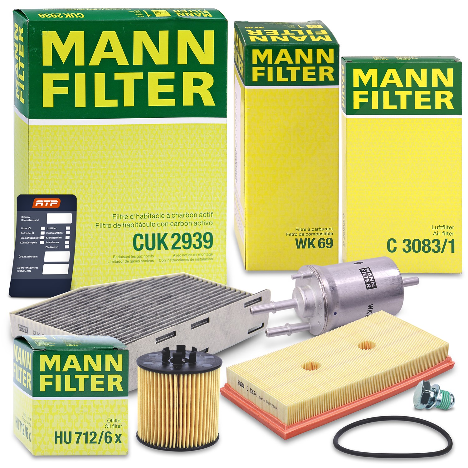 Mann-filter Inspektionspaket Filtersatz SET B [Hersteller-Nr. 10492176] für VW, Skoda, Audi