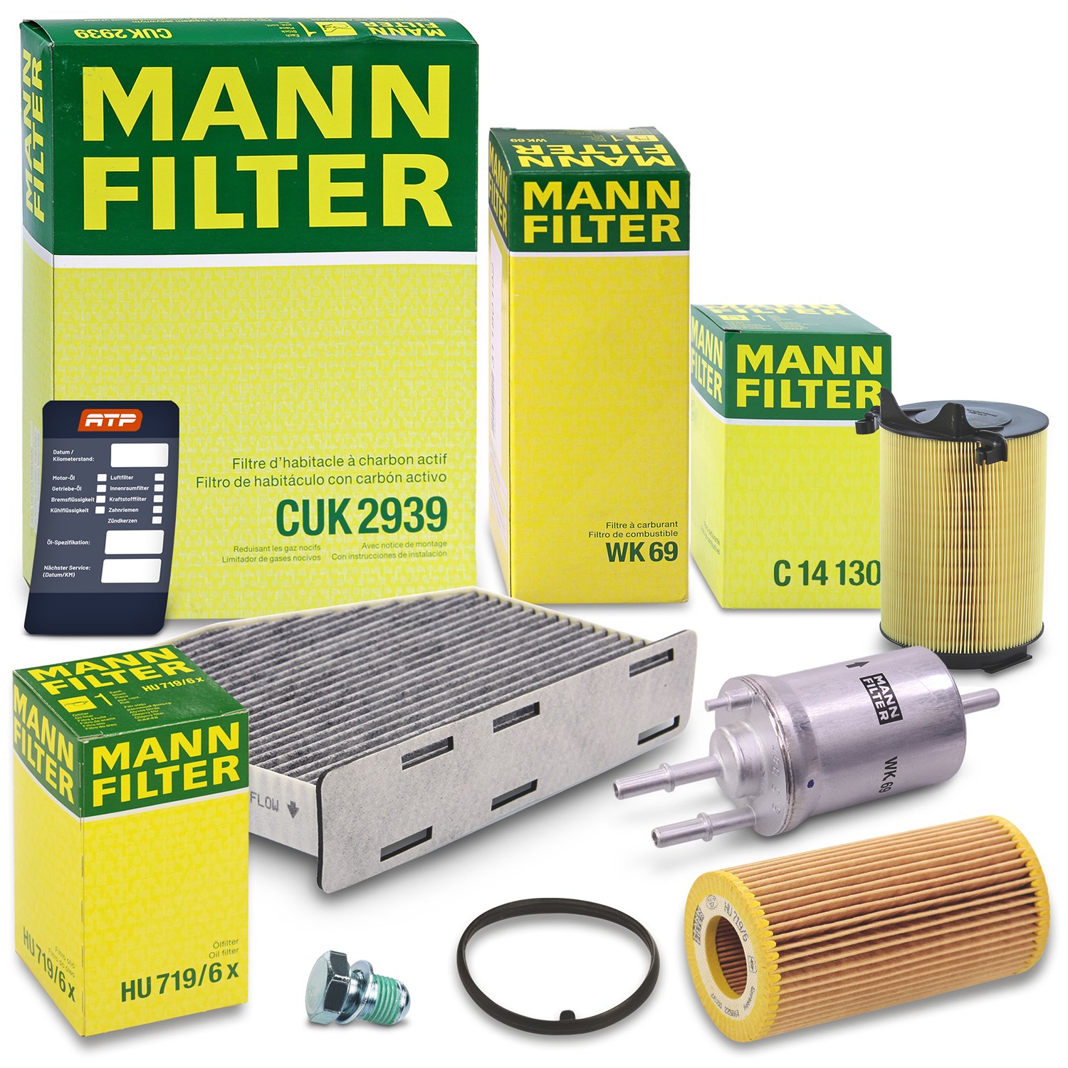 Mann-filter Inspektionspaket Filtersatz SET B [Hersteller-Nr. 10492178] für Skoda, VW, Seat, Audi