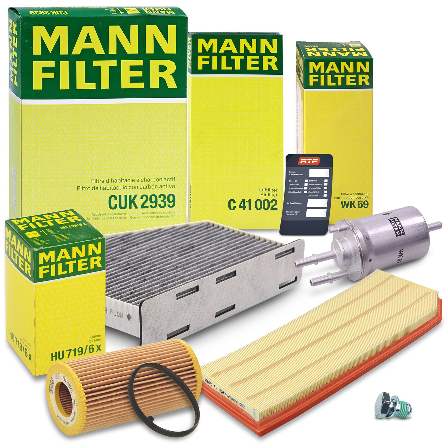 Mann-filter Inspektionspaket Filtersatz SET B [Hersteller-Nr. 10492179] für Audi, VW, Seat