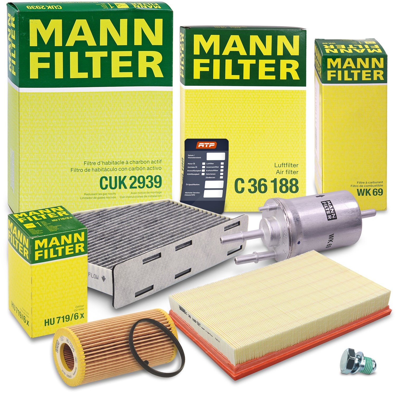 Mann-filter Inspektionspaket Filtersatz SET B [Hersteller-Nr. 10492180] für Audi
