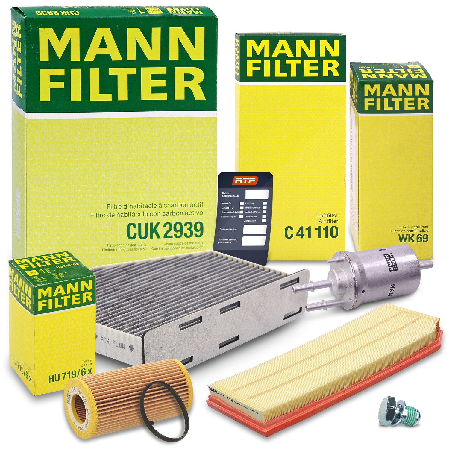 Mann-filter Inspektionspaket Filtersatz SET B [Hersteller-Nr. 10492183] für Skoda, VW, Seat, Audi