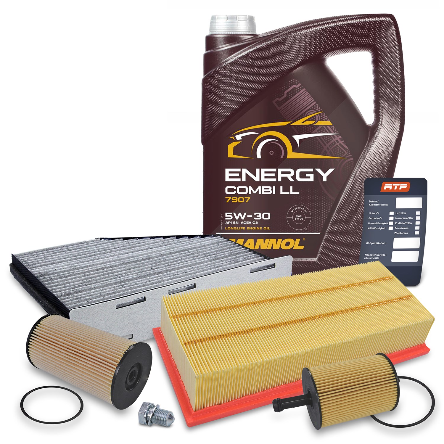 Bestprice Inspektionspaket Set B + 5l 5W-30 Motoröl [Hersteller-Nr. 40359792] für Seat, VW, Audi, Skoda