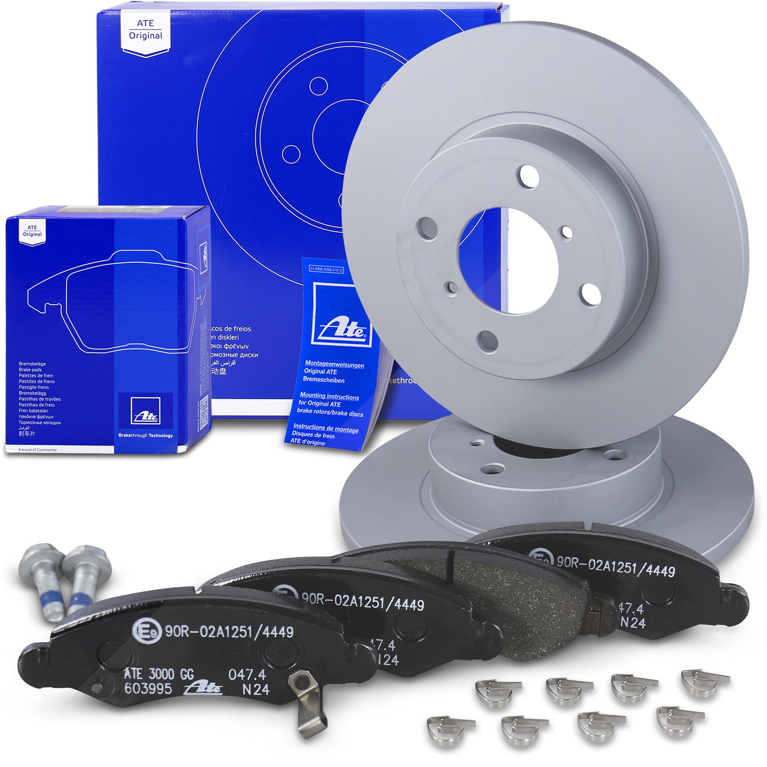 Ate Bremsscheiben+Bremsbeläge Vorderachse Voll [Hersteller-Nr. 10696616] für Suzuki, Opel