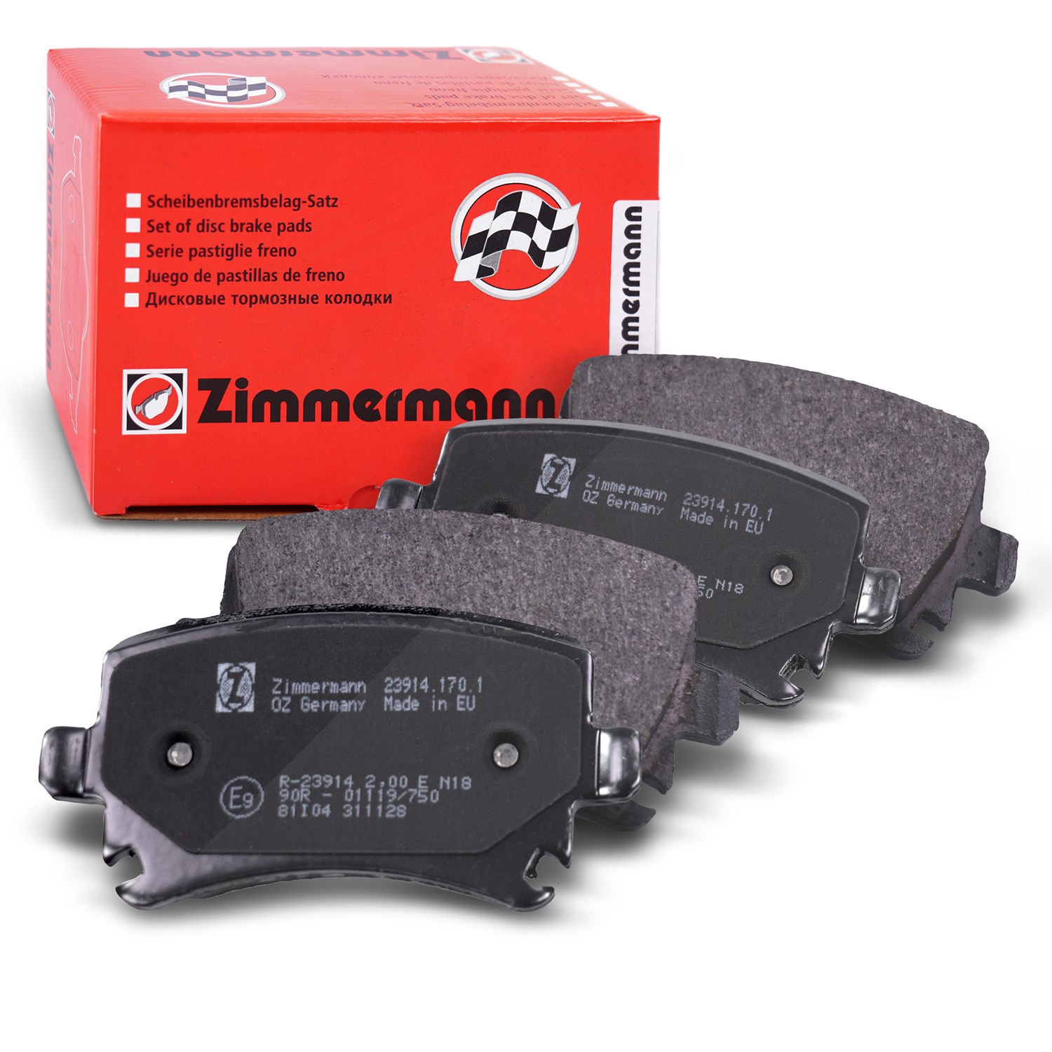 Zimmermann Bremsbeläge hinten (Satz) [Hersteller-Nr. 23914.170.1] für VW, Seat, Skoda, Audi