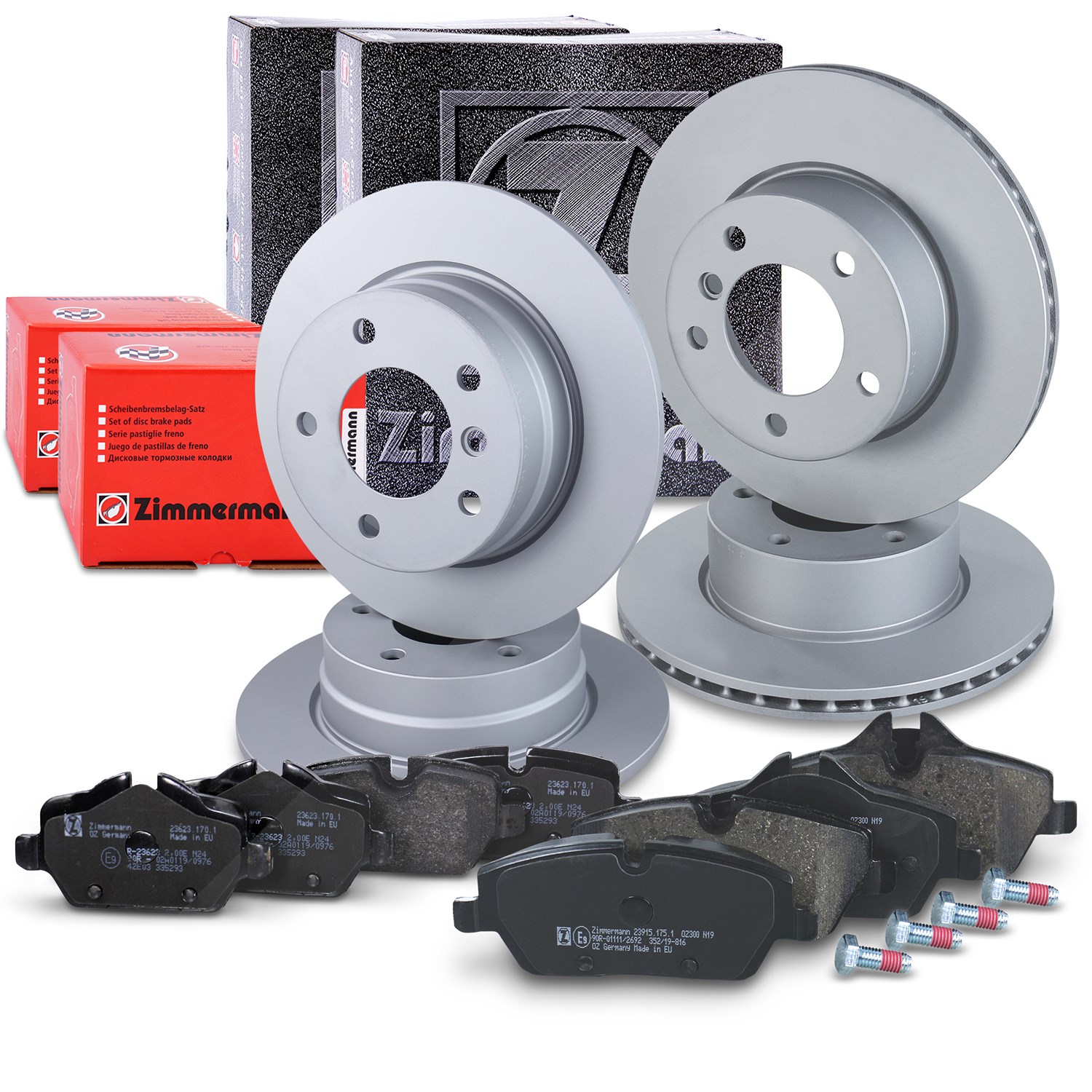 Zimmermann 4x Bremsscheiben+Beläge Vorne+Hinten [Hersteller-Nr. 40197191] für BMW