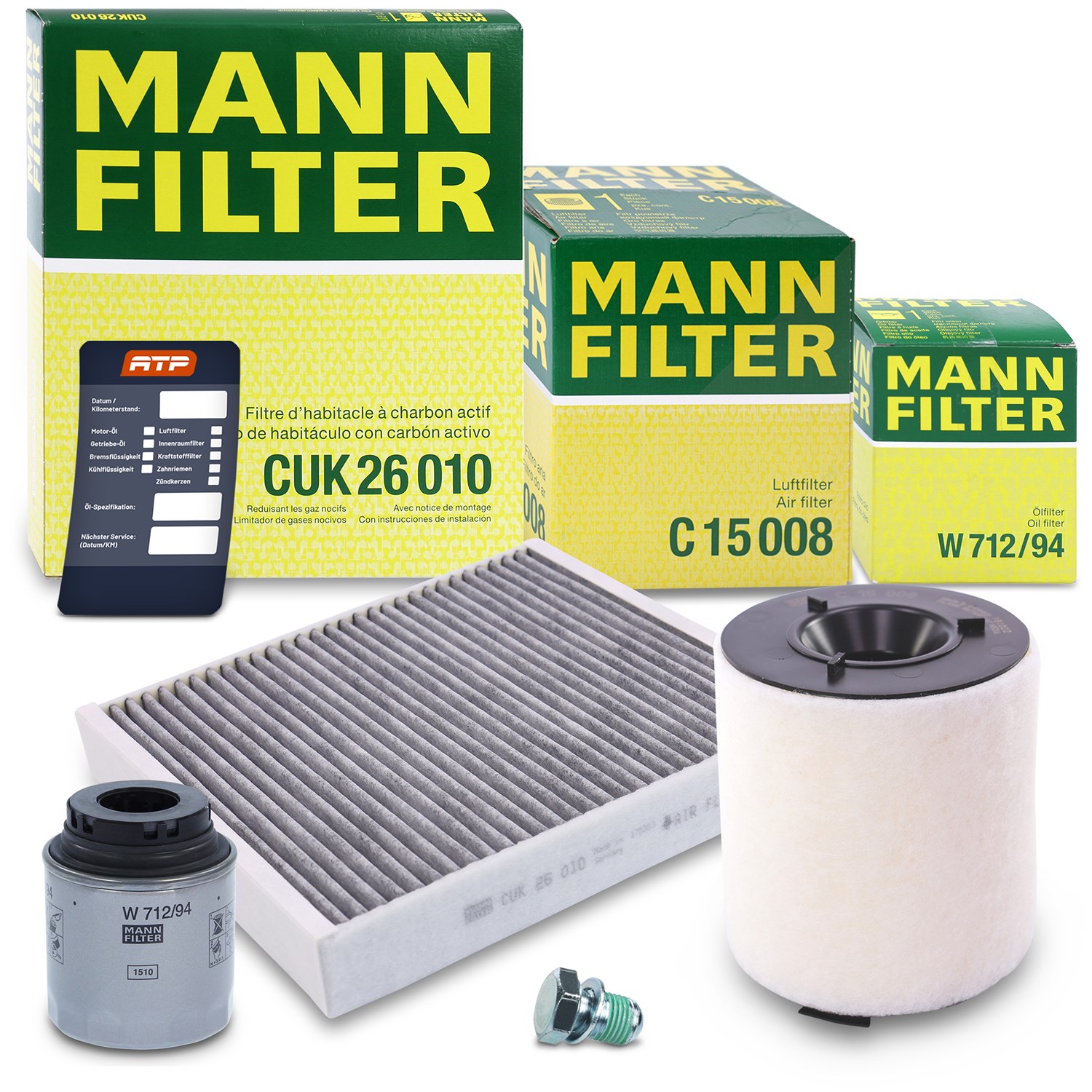 Mann-filter Inspektionspaket Filtersatz SET A [Hersteller-Nr. 10493026] für Skoda, Audi, VW, Seat