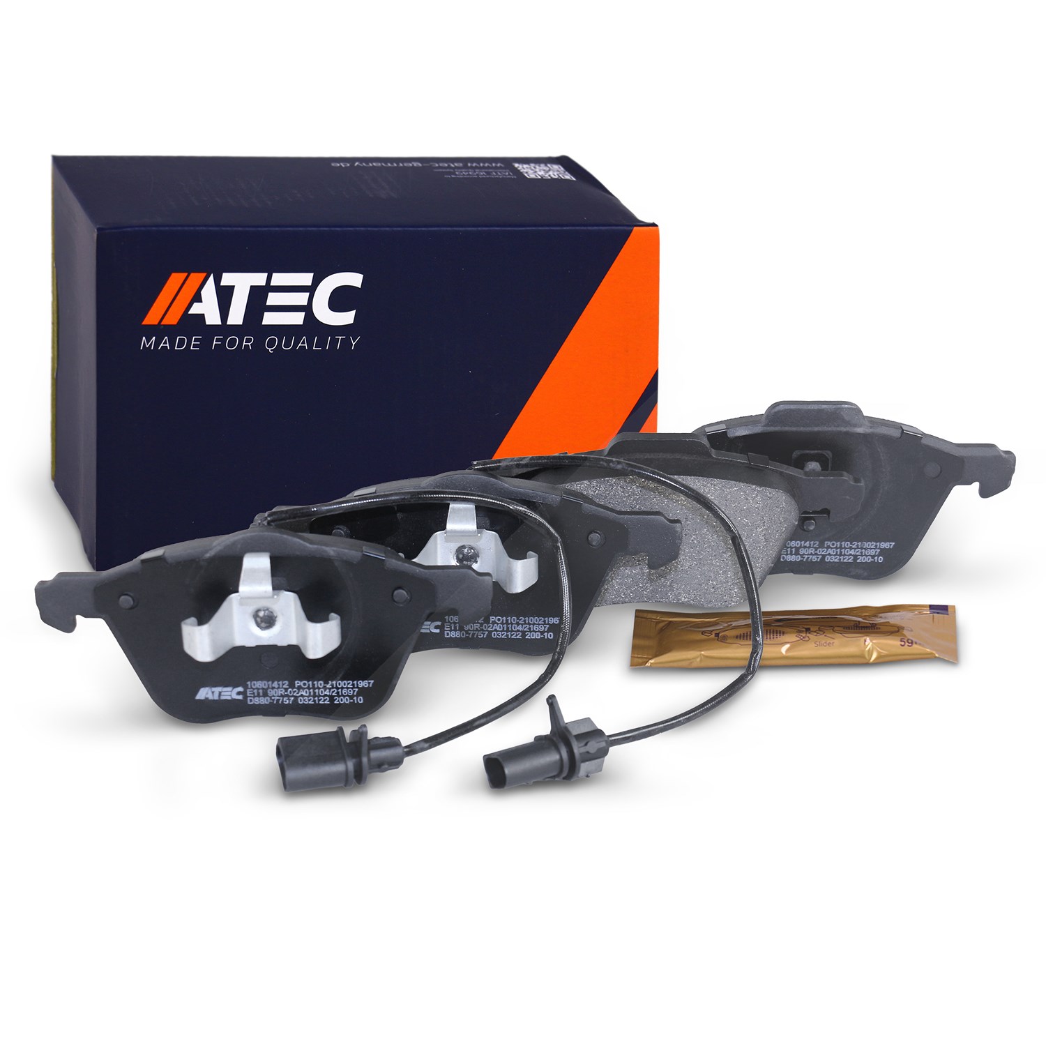 Atec Bremsbeläge vorne (Satz) mit VWK [Hersteller-Nr. 10601412] für Seat, VW, Ford
