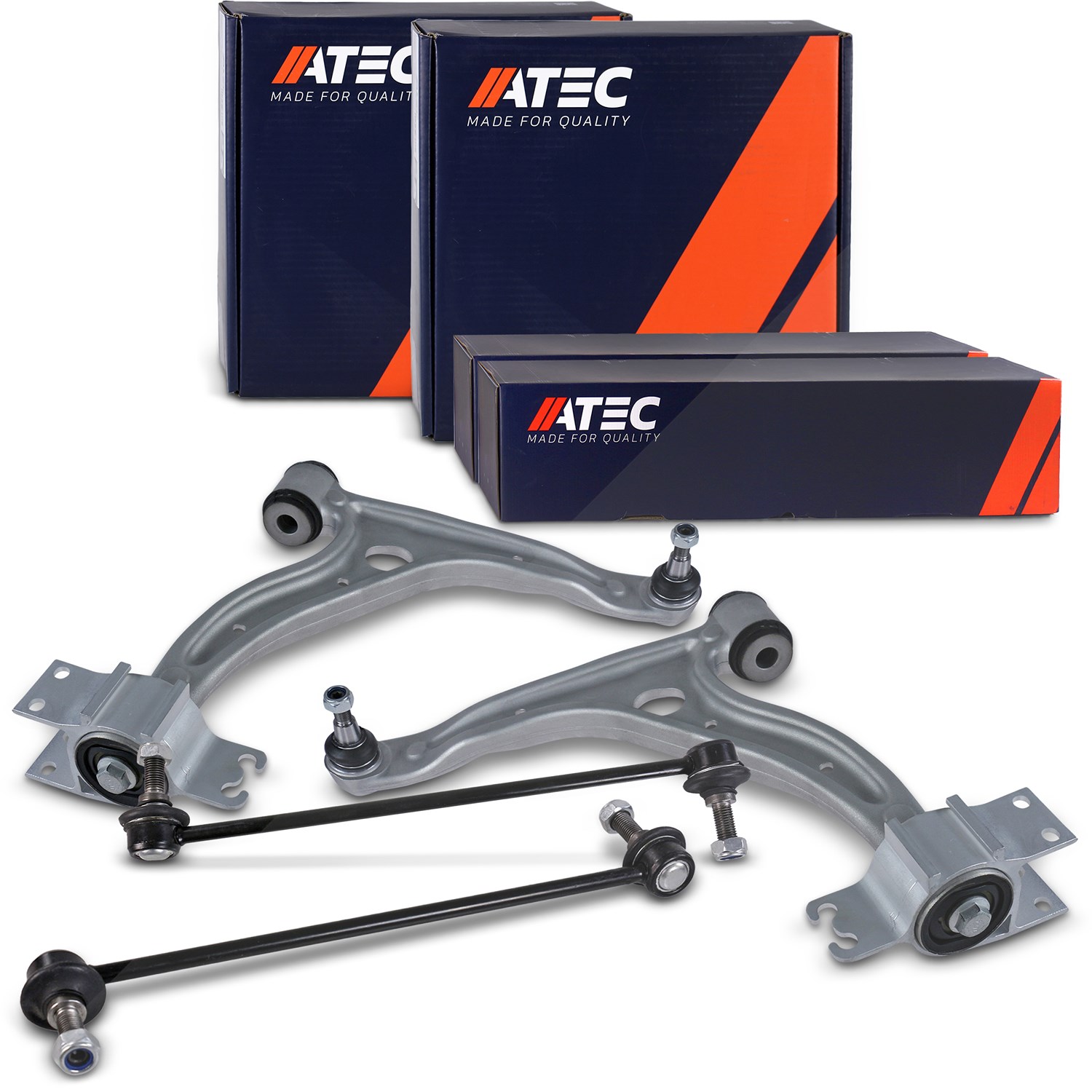 Atec 2x Querlenker + 2x Koppelstange vorne [Hersteller-Nr. 41846444] für Mercedes-Benz