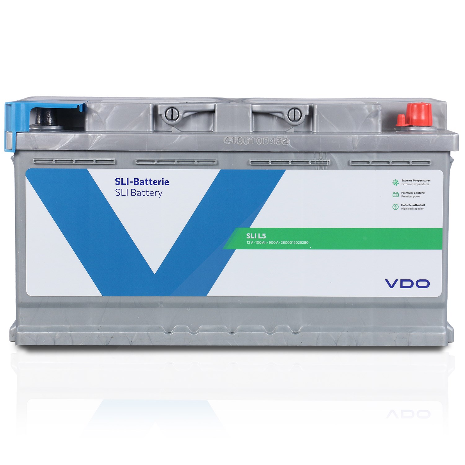 Vdo Starterbatterie L5 100Ah 900A [Hersteller-Nr. 2800012026280] für Alfa Romeo, Vauxhall, VW, Daewoo, Daimler, Mitsubishi, Chrysler, Lancia, Daihatsu