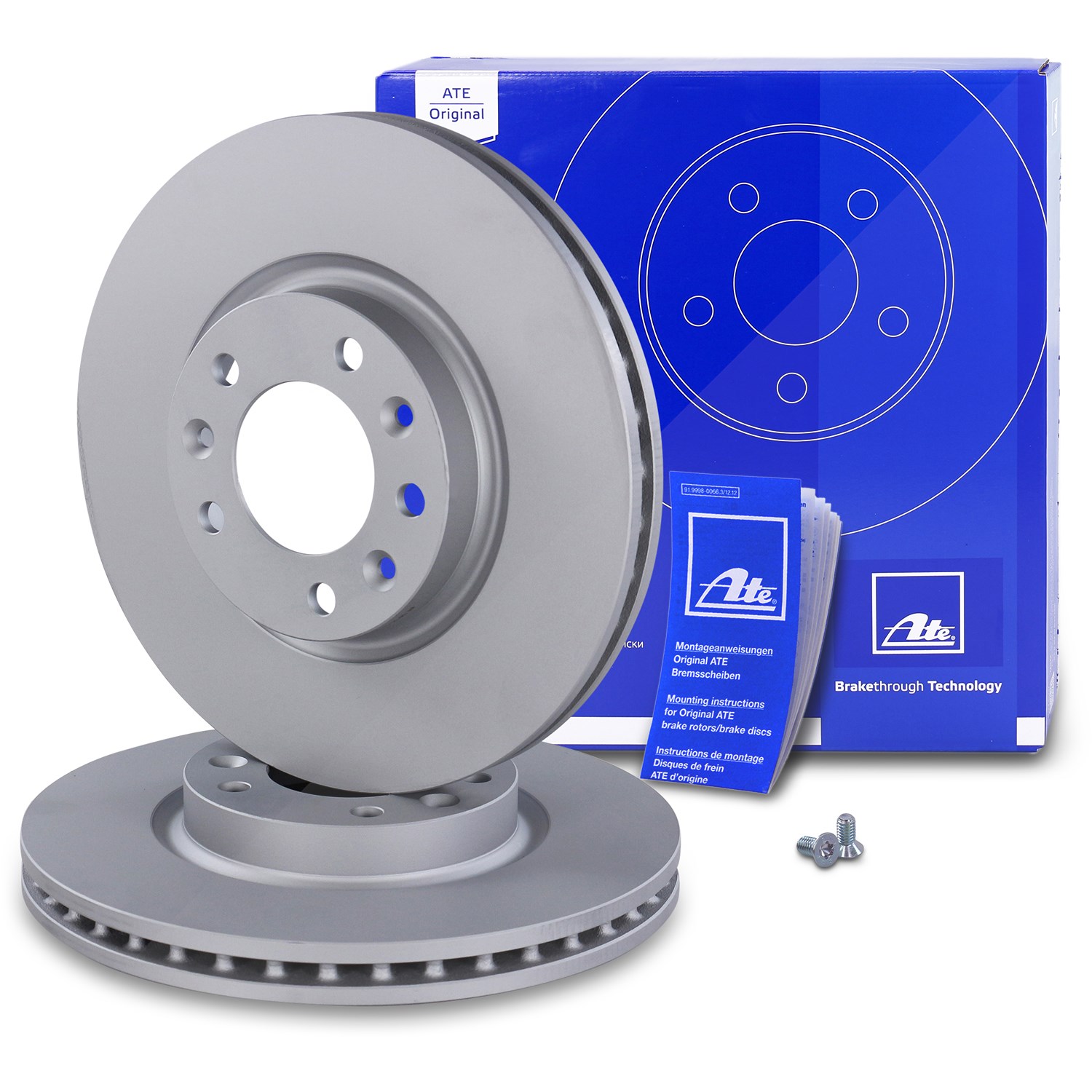 Ate 2x Bremsscheibe belüftet vorne [Hersteller-Nr. 10696934] für Peugeot, Vauxhall, Toyota, Opel, Citroën