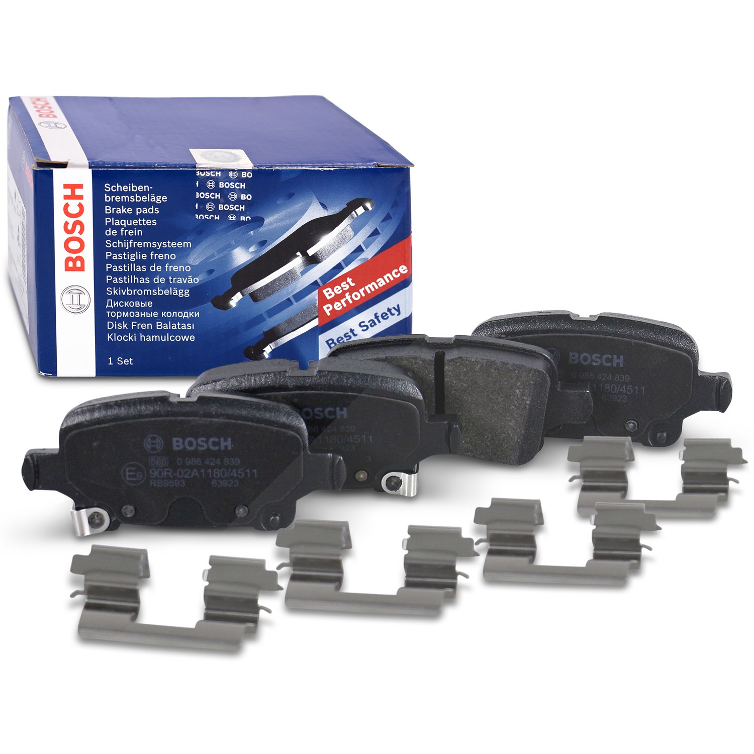Bosch Bremsbelagsatz hinten [Hersteller-Nr. 0986424839] für Vauxhall, Opel