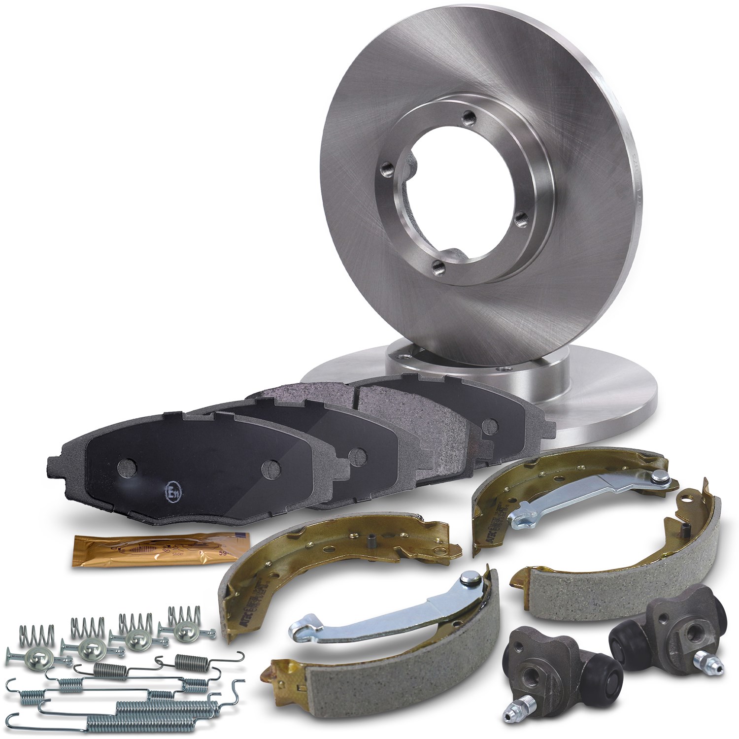 Bestprice Komplettset Bremsscheiben+Bremsbeläge Vorne+Hinten [Hersteller-Nr. 10604989] für Chevrolet, Daewoo