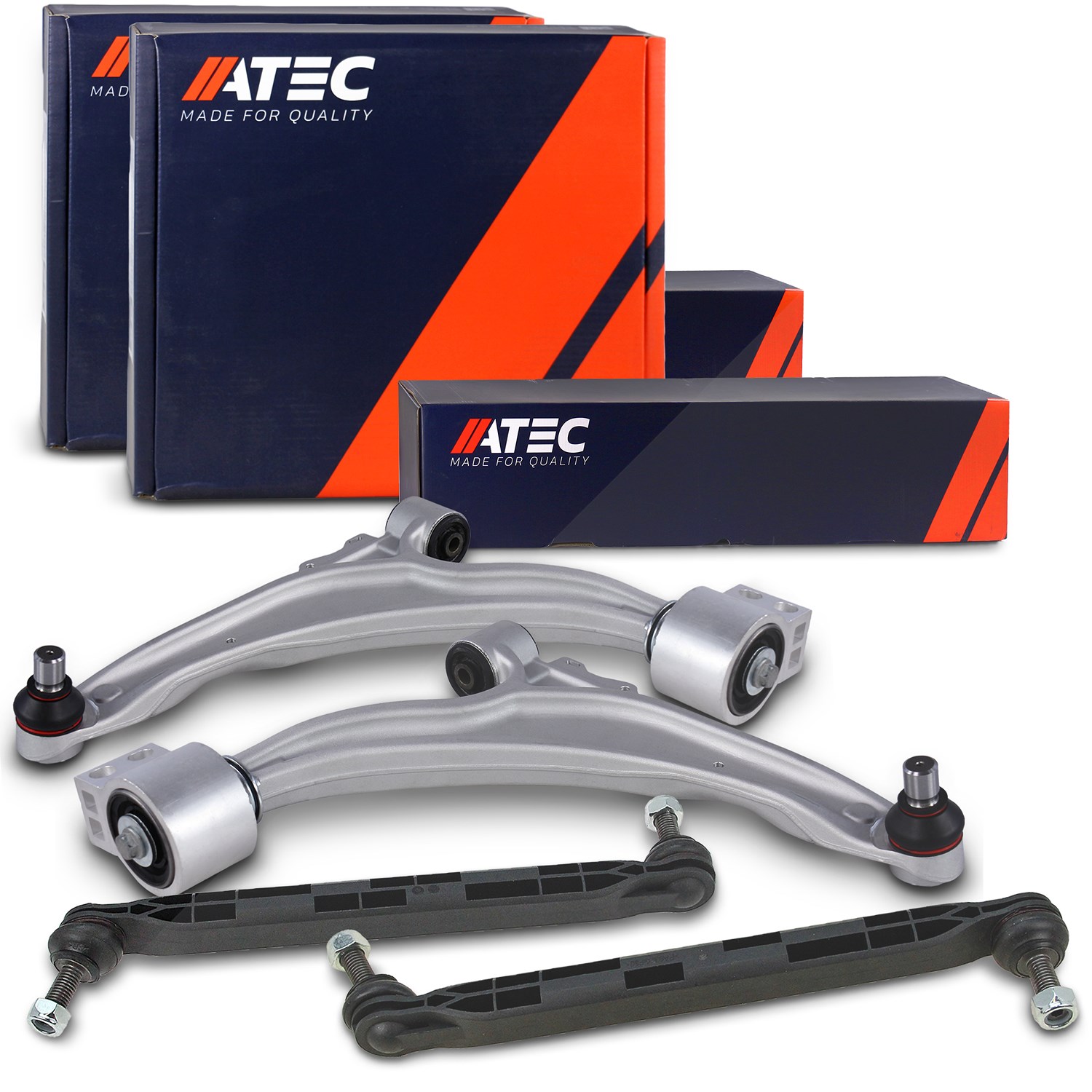 Atec 2x Querlenker + 2x Koppelstange vorne [Hersteller-Nr. 41860299] für Vauxhall, Opel