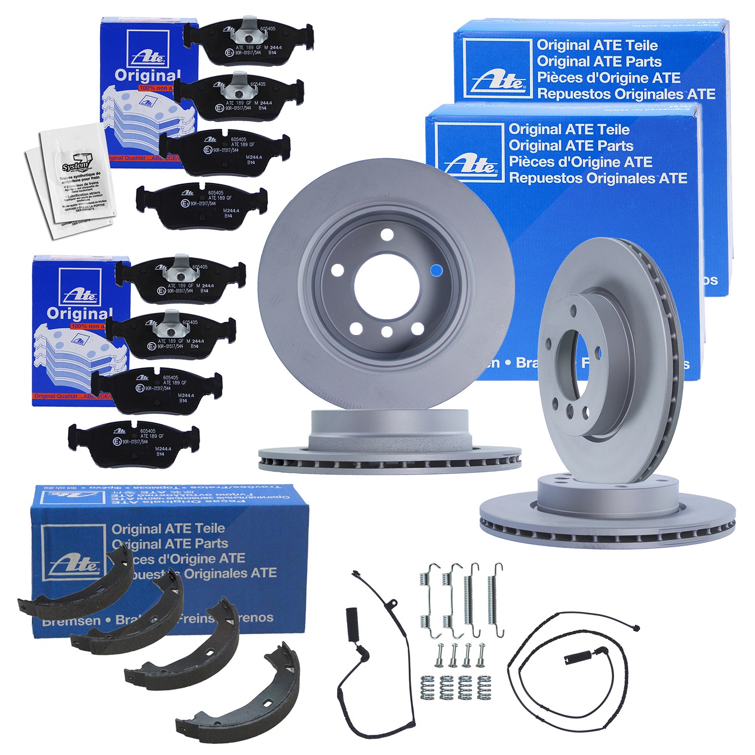 Ate Bremsscheiben+Bremsbeläge+VWK Vorne+Hinten [Hersteller-Nr. 10697167] für BMW