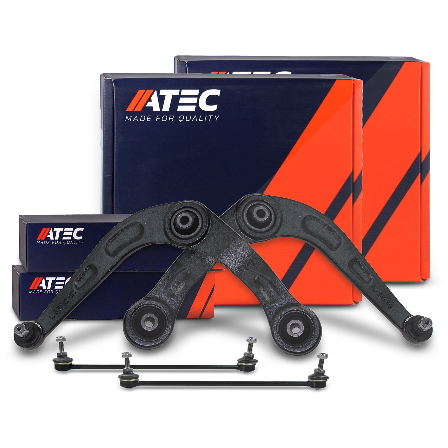 Atec 2x Querlenker + 2x Koppelstange vorne [Hersteller-Nr. 41860402] für Peugeot