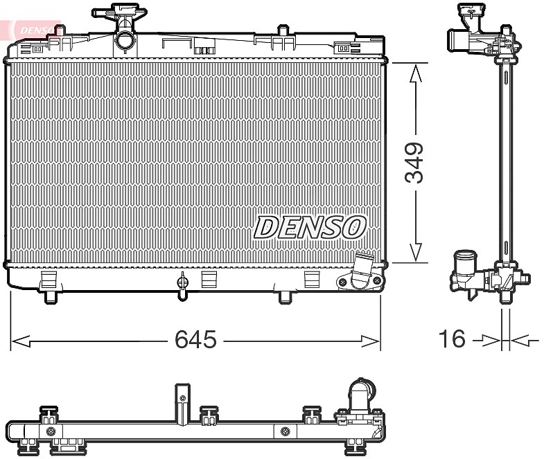 Denso Kühler, Motorkühlung [Hersteller-Nr. DRM50155] für Toyota