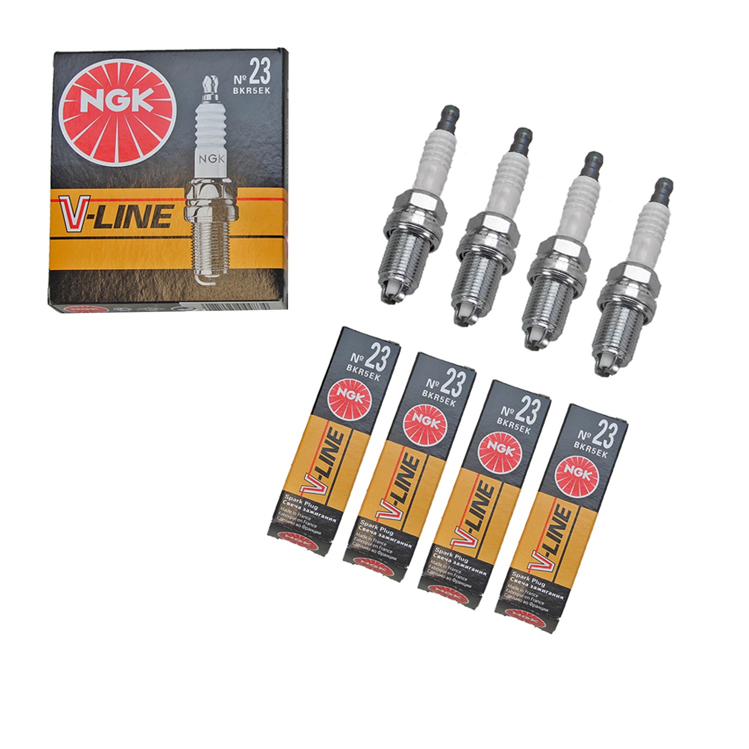 Ngk 4x Zündkerze [Hersteller-Nr. 4483] für Peugeot, Daewoo, Citroën, Opel, Renault, Chevrolet, Lancia, Fiat