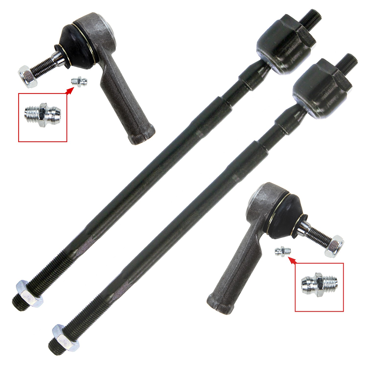 Bestprice 2x Spurstange + Spurstangeköpfe [Hersteller-Nr. 10701500] für Nissan, Renault