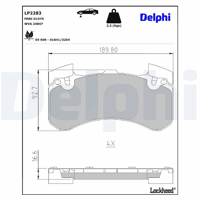 Delphi LP2283 Bremsbelagsatz für Scheibenbremse Bremsbelagsatz - Bild 6