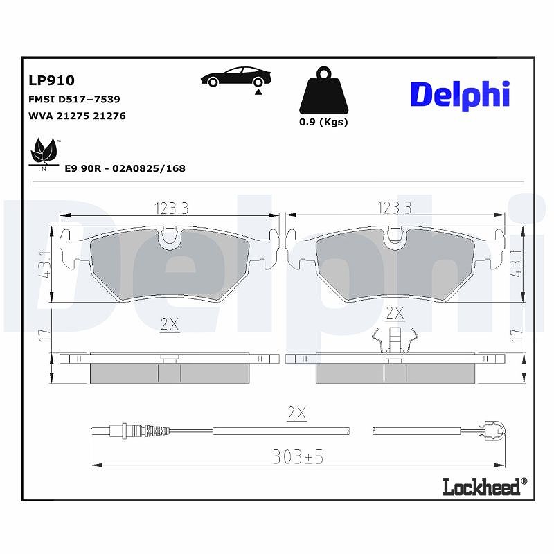 Für DELPHI LP910 Brake Pad Set, Disc Brake - Bild 7