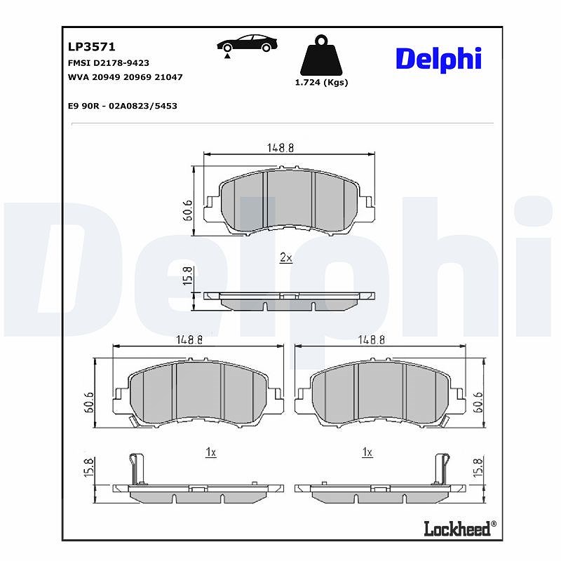 Für DELPHI LOCKHEED HAMULCE LP3571 HAM PADS. - Bild 7