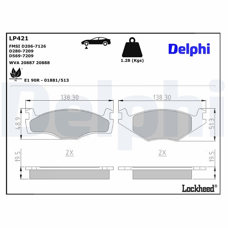 Delphi Lp421 Bremsbelag - (4-Teilig) | Kompatibel Mit: Seat Cordoba, Ibiza Ii, Inca, Toledo I, Vw Caddy I, Caddy Ii Großraumlimousine - Bild 10