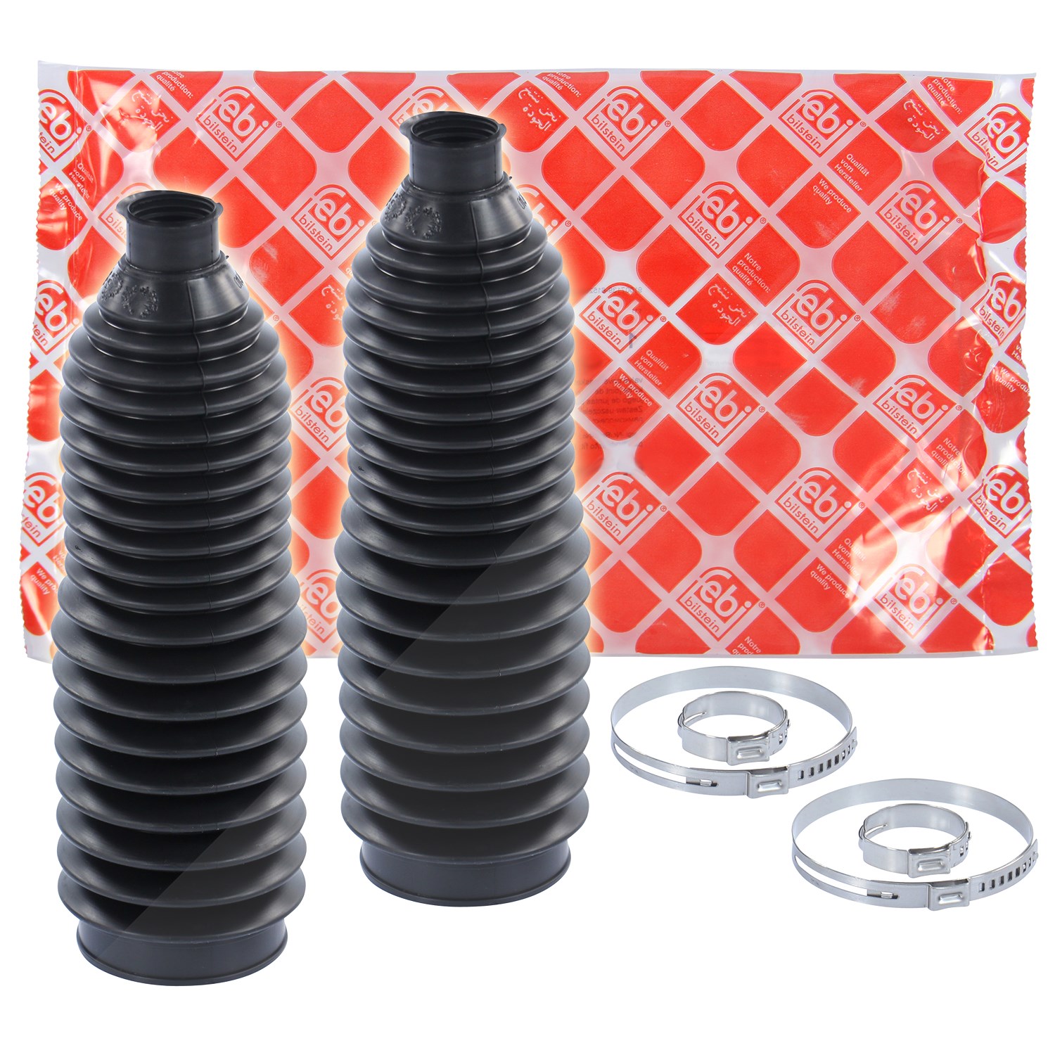 Febi Bilstein 2x Faltenbalgsatz, Lenkung [Hersteller-Nr. 33593] für VW, Audi