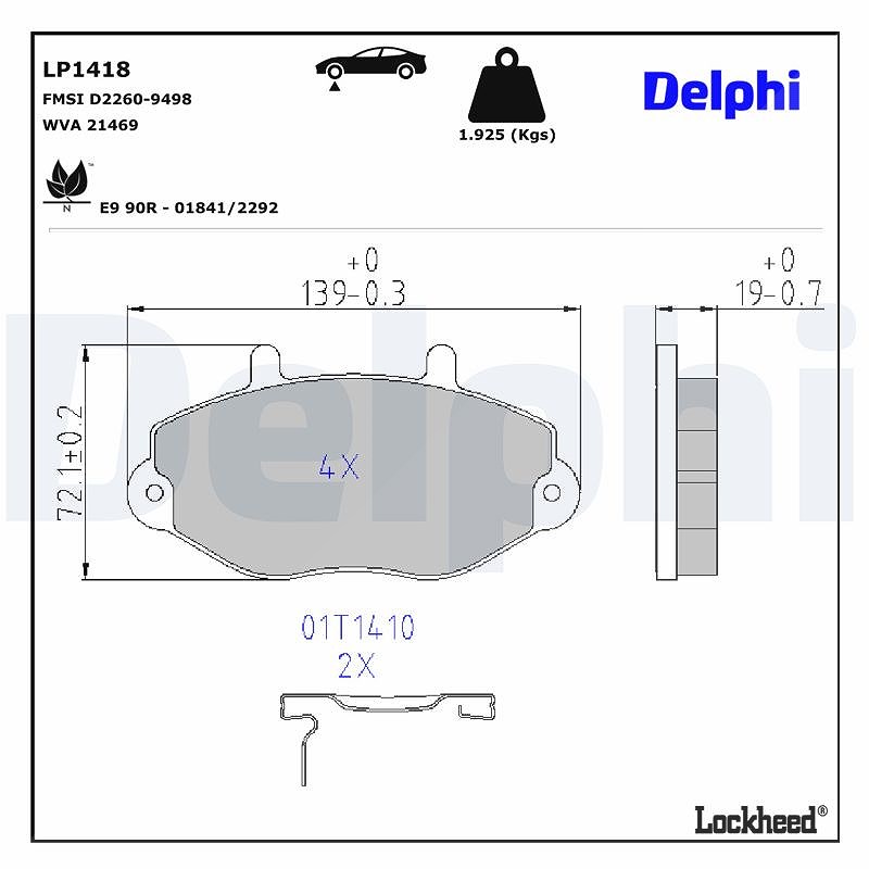 Delphi LP1418 Bremsbelagsatz für Scheibenbremse Bremsbelagsatz für Ford - Bild 9