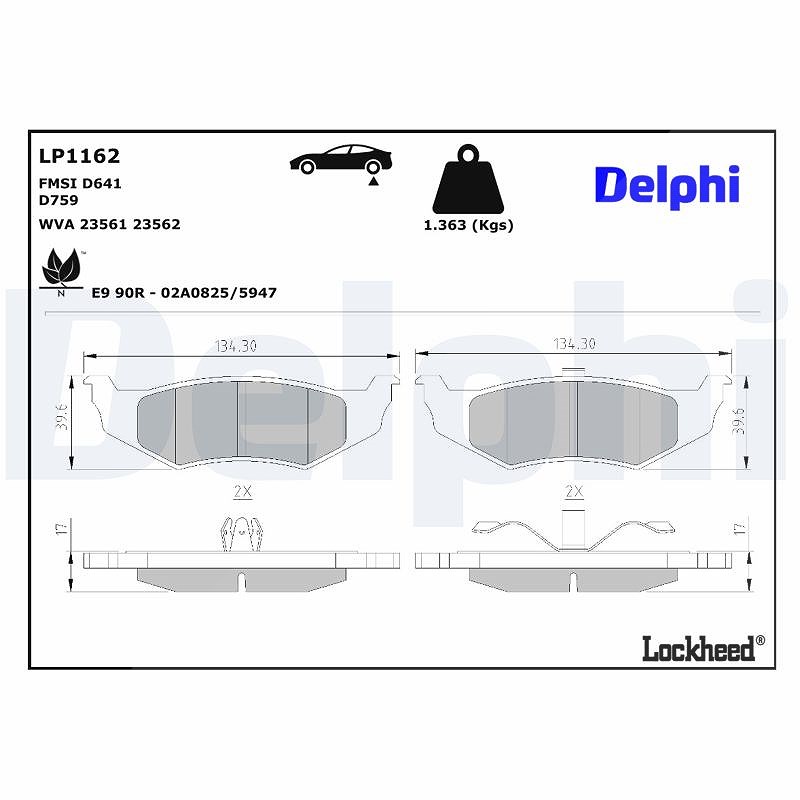 Delphi LP1162 Bremsbelag - (4-teilig) | Kompatibel mit: CHRYSLER 300M, CIRRUS, CONCORDE, NEON II, STRATUS, STRATUS Cabriolet, VOYAGER / GRAND VOYAGER III - Bild 5