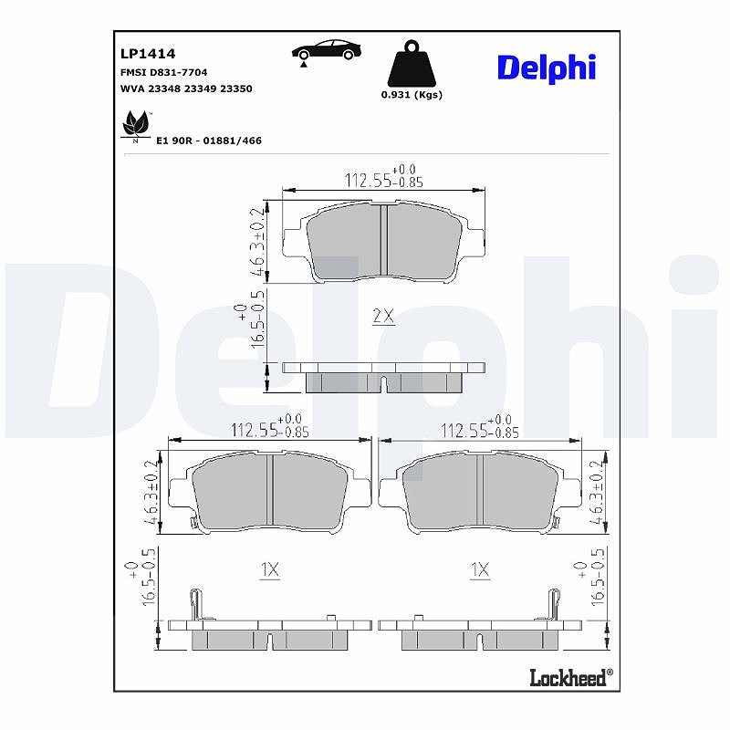Delphi Lp1414 Bremsbelag - (4-Teilig) | Kompatibel Mit: Toyota Yaris, Yaris Verso - Bild 9