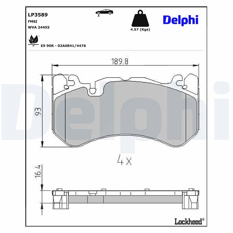 Für DELPHI LP3589 Brake Pad Set, disc brake LP3589 Brake pads set front , fits: - Bild 8