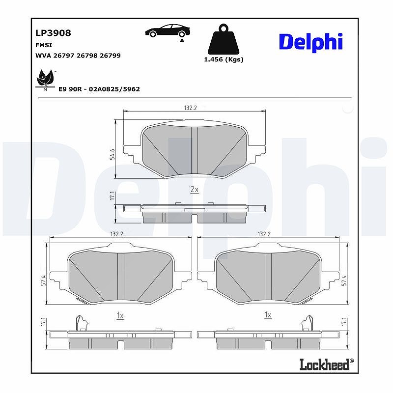 Delphi Bremsbelagsatz, Scheibenbremse Lp3908 Für Mazda - Bild 12