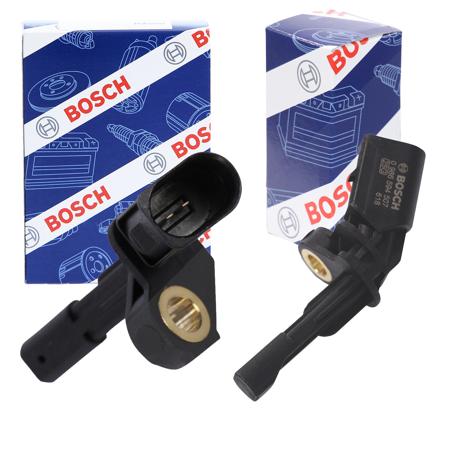 Bosch 2x ABS-Sensor Hinterachse links + rechts [Hersteller-Nr. 31185544] für Audi, Seat, Skoda, VW