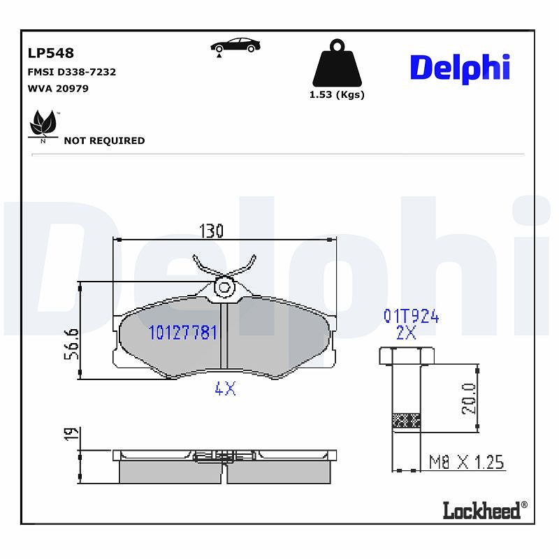 Für DELPHI HAMULCE LP548 BRAKE PADS - Bild 5